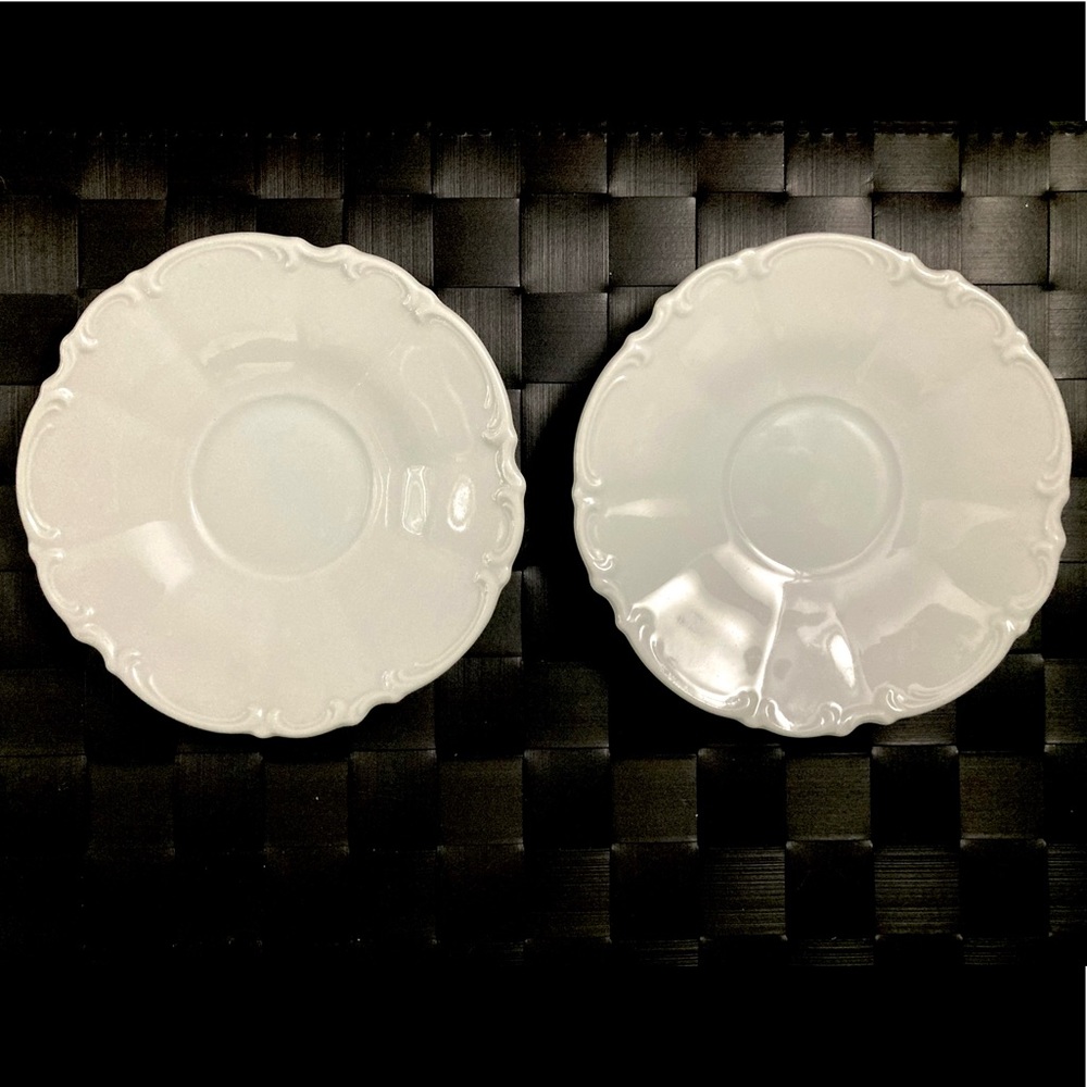 All White Hutschenreuther Saucer Plate Sylvia No Trim Scalloped Made In Germany